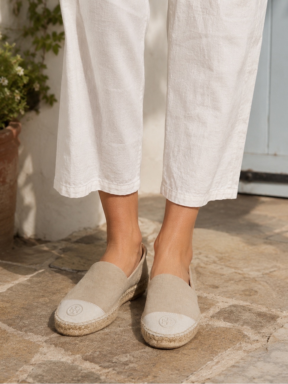 Tory Burch Color Block Flat Espadrilles Slip On Shoes, Size 10.5